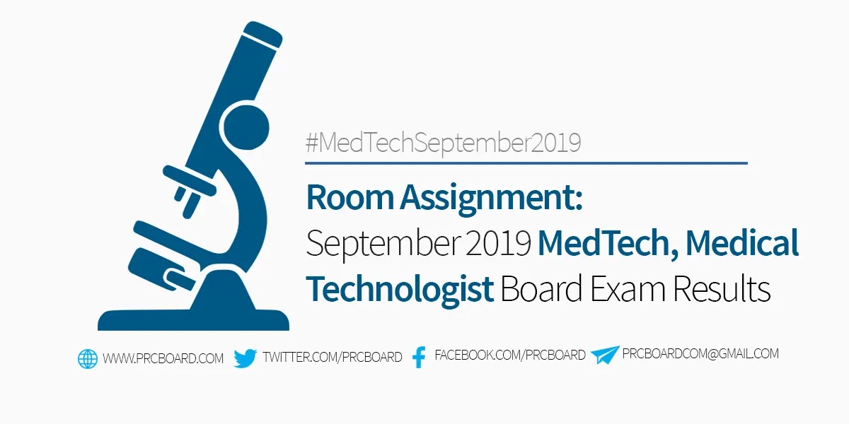 ROOM ASSIGNMENT MedTech Board Exam September 2019