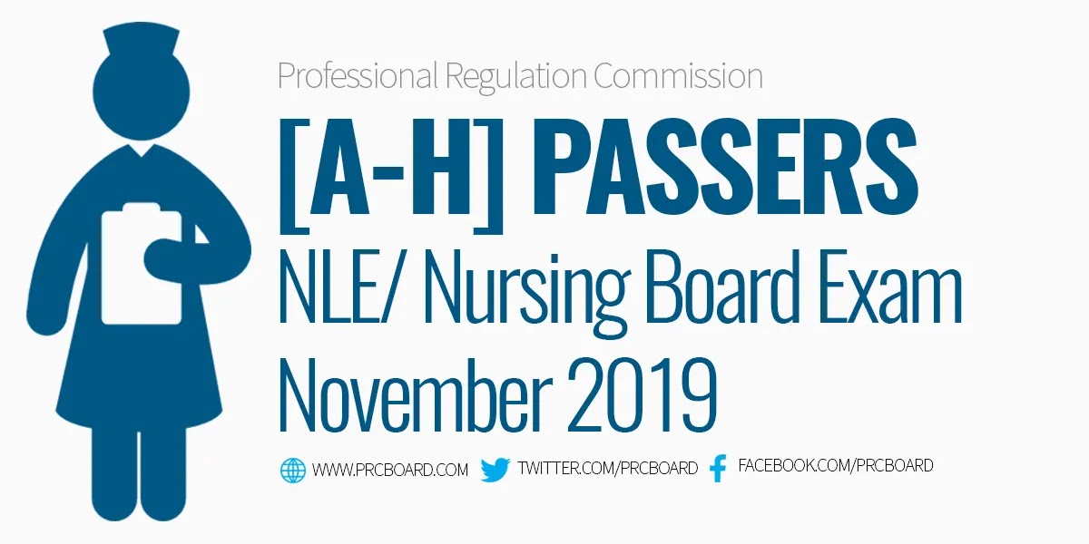NLE Result November 2019 (AH) Nursing Board Exam Passers