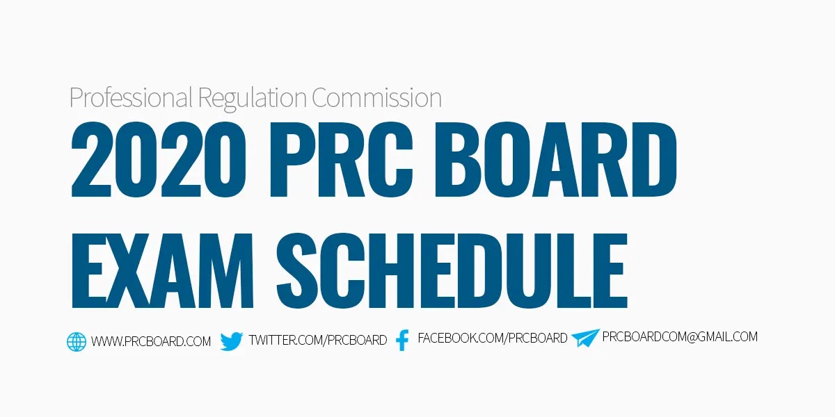 2020 PRC Board Licensure Exam Schedule Online Application, Deadline of