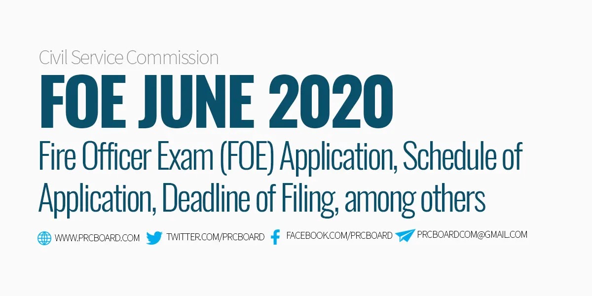 DETAILS June 2020 Fire Officer Exam (FOE) Schedule, Online Application