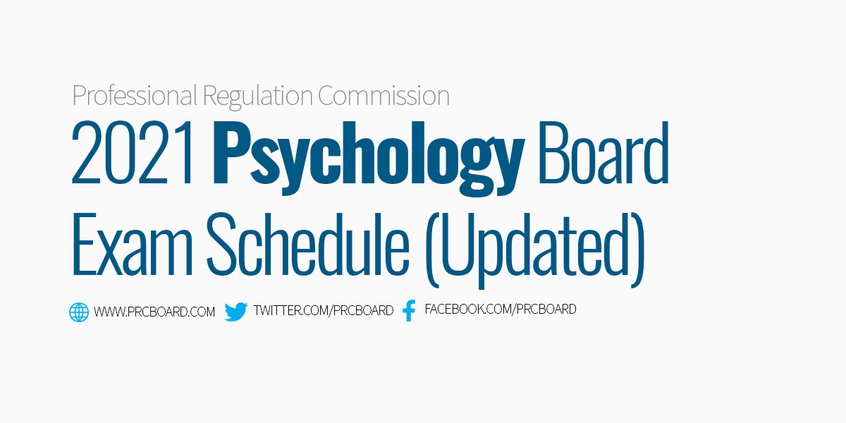 2021 Psychology Board Exam Schedule