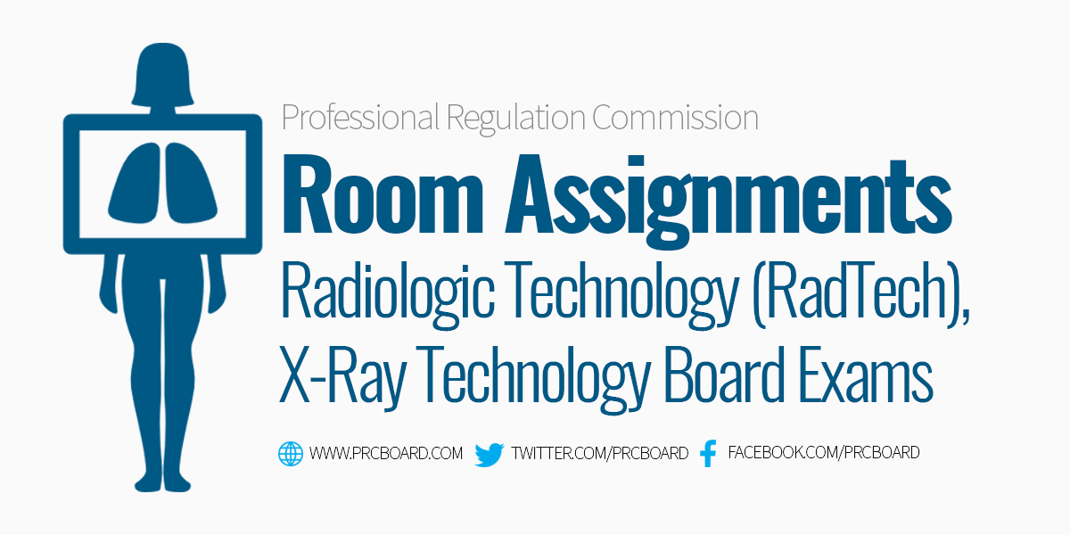 ROOM ASSIGNMENTS May 2021 RadTech and XRay Tech Board Exams