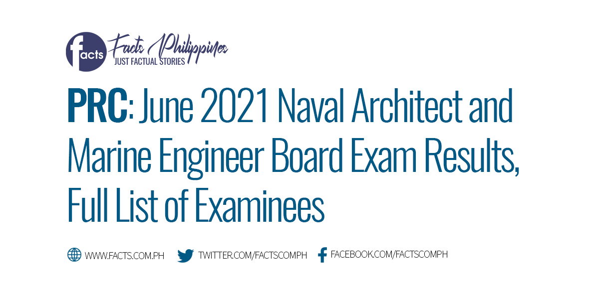 June 2021 Naval Architect Marine Engineer Board Exams Results