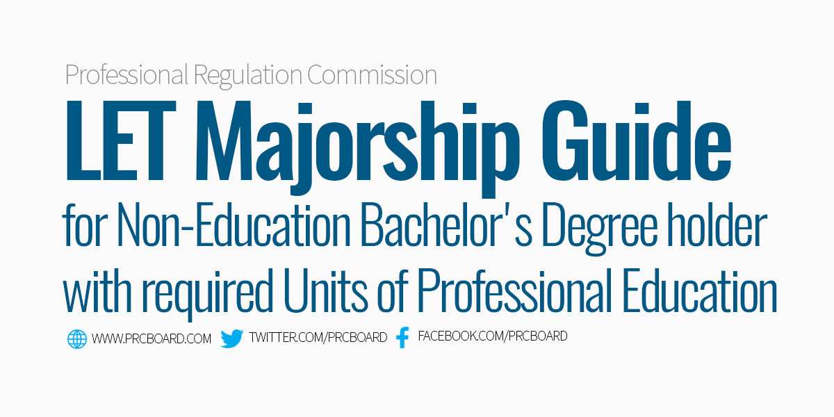 LET Majorship Guide 20222023 for NonEducation Bachelor's Degree holder