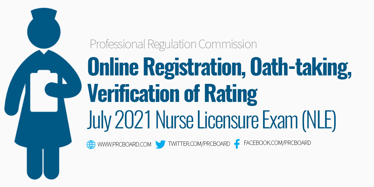 NLE July 2021 Online Registration Oath Taking Verification of Rating