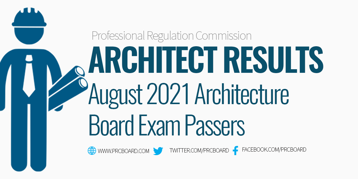 August 2021 Architect Licensure Exam (ALE) Results, Passers