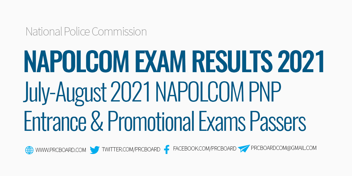 NAPOLCOM Exam Results July August 2021