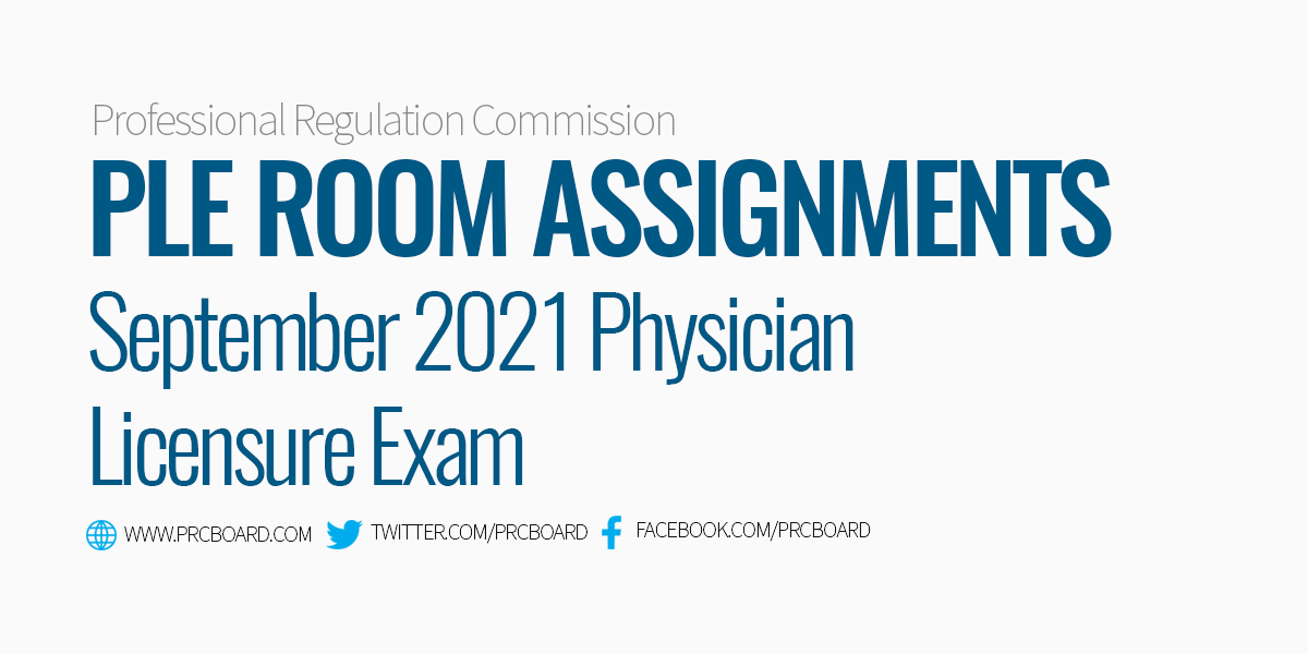 prc room assignment ple september 2021