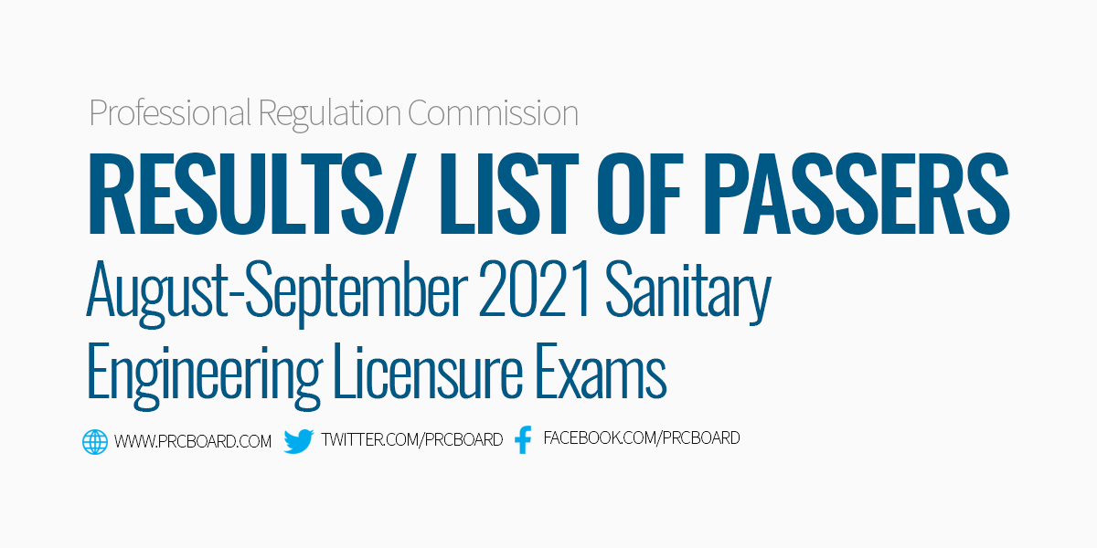 Sanitary Engineering Board Exam Result August September 2021