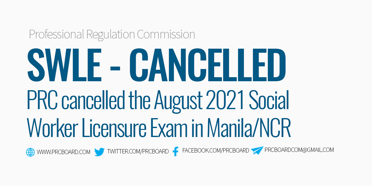 Social Worker Board Exam Cancelled Manila