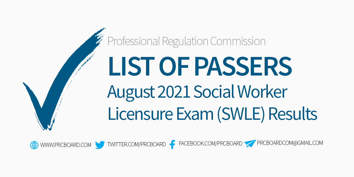 Social Worker Licensure Exam Results August 2021