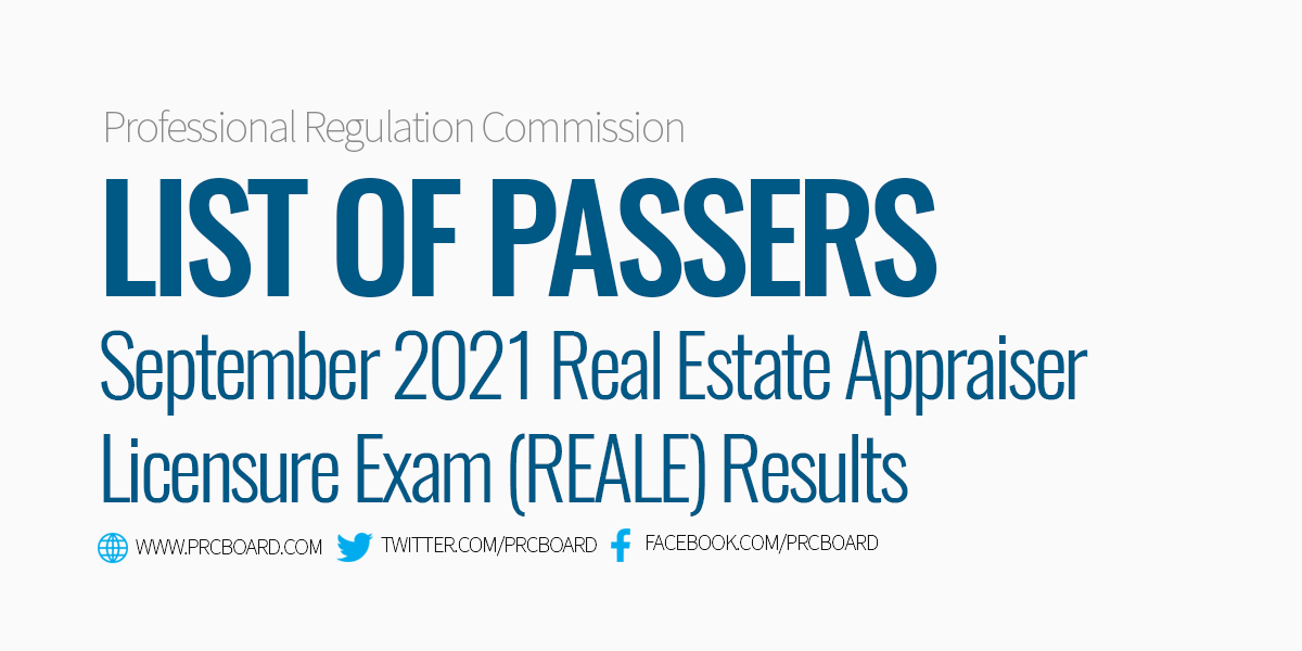 Real Estate Appraiser Result September 2021