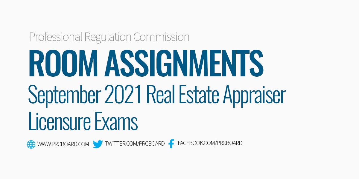 Room Assignment Real Estate Appraiser September 2021