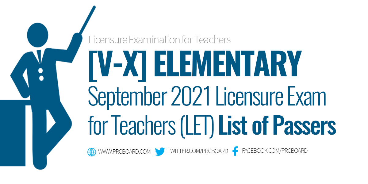 V-X Passers September 2021 LET Elementary Level