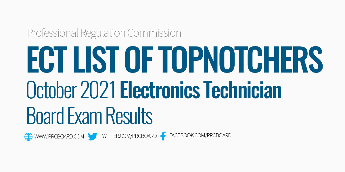 Electronics Technician ECT Board Exam Topnotchers October 2021