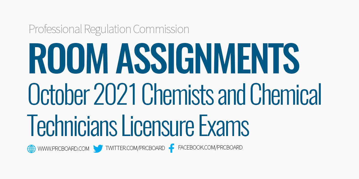 Room Assignments Chemist Board Exams October 2021