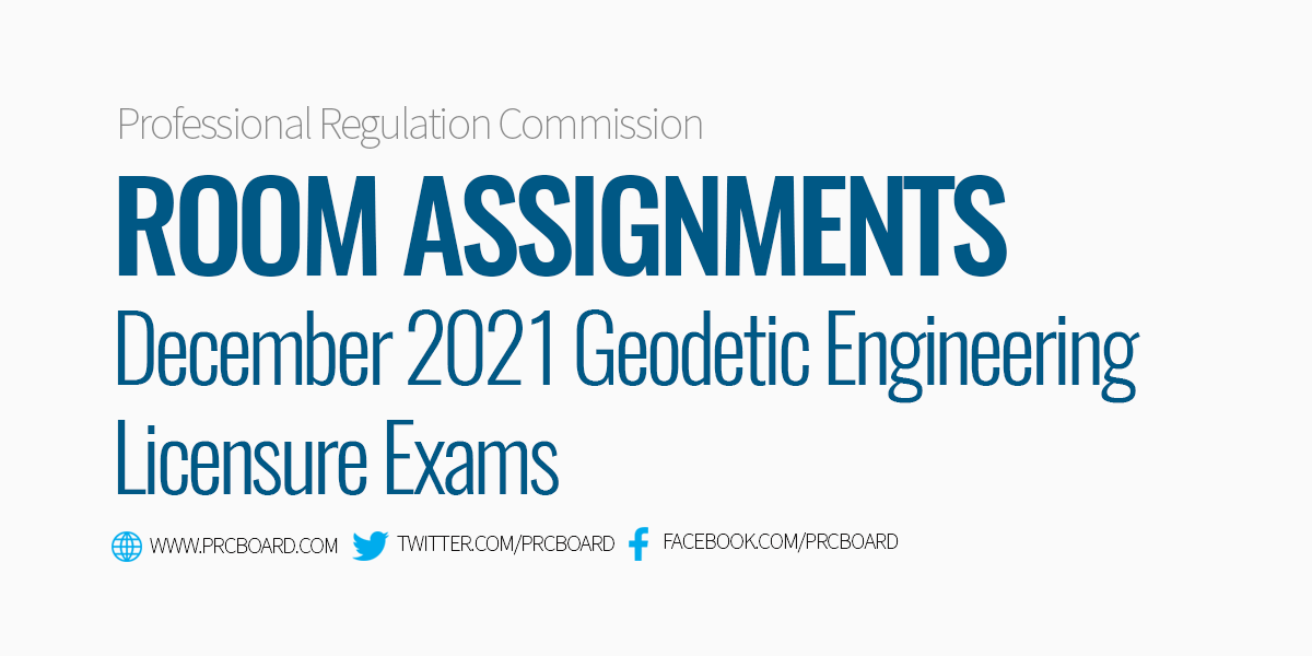 Room Assignment December 2021 Geodetic Engineer Licensure Exams