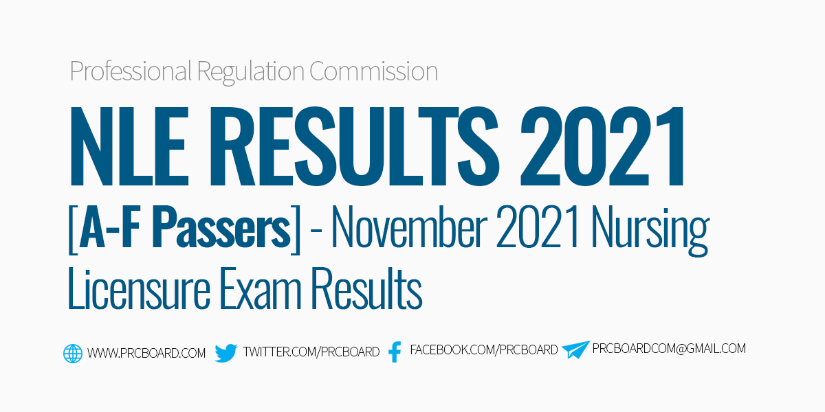 AF Passers NLE Nursing November 2021 Results
