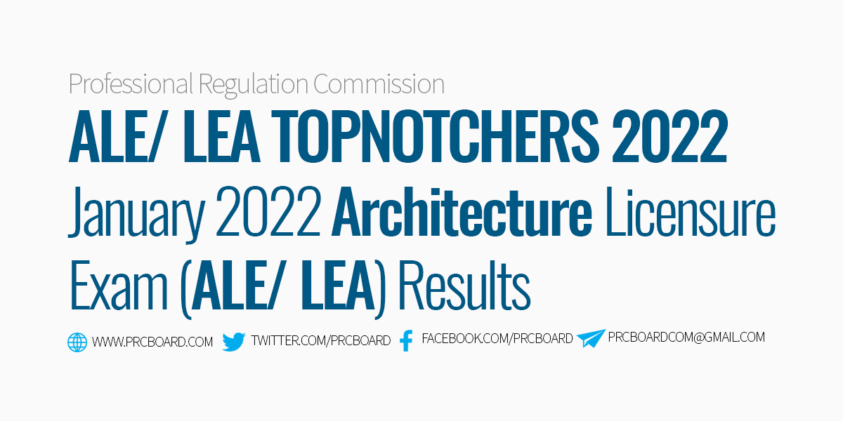 Architect LEA Results Topnotchers January 2022