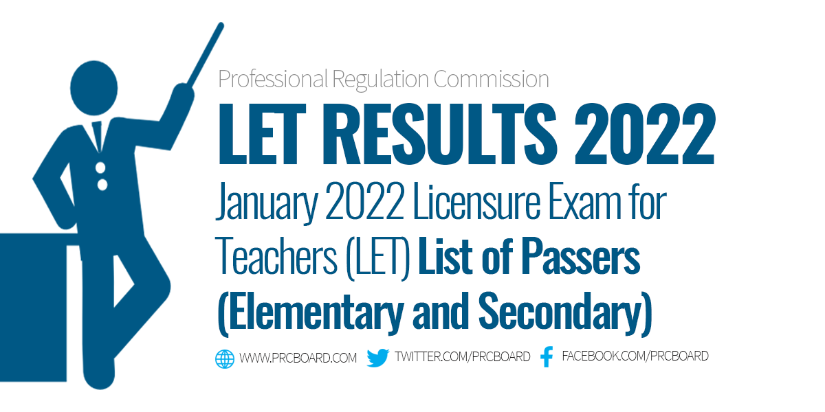 LET Results January 2022 Elementary and Secondary
