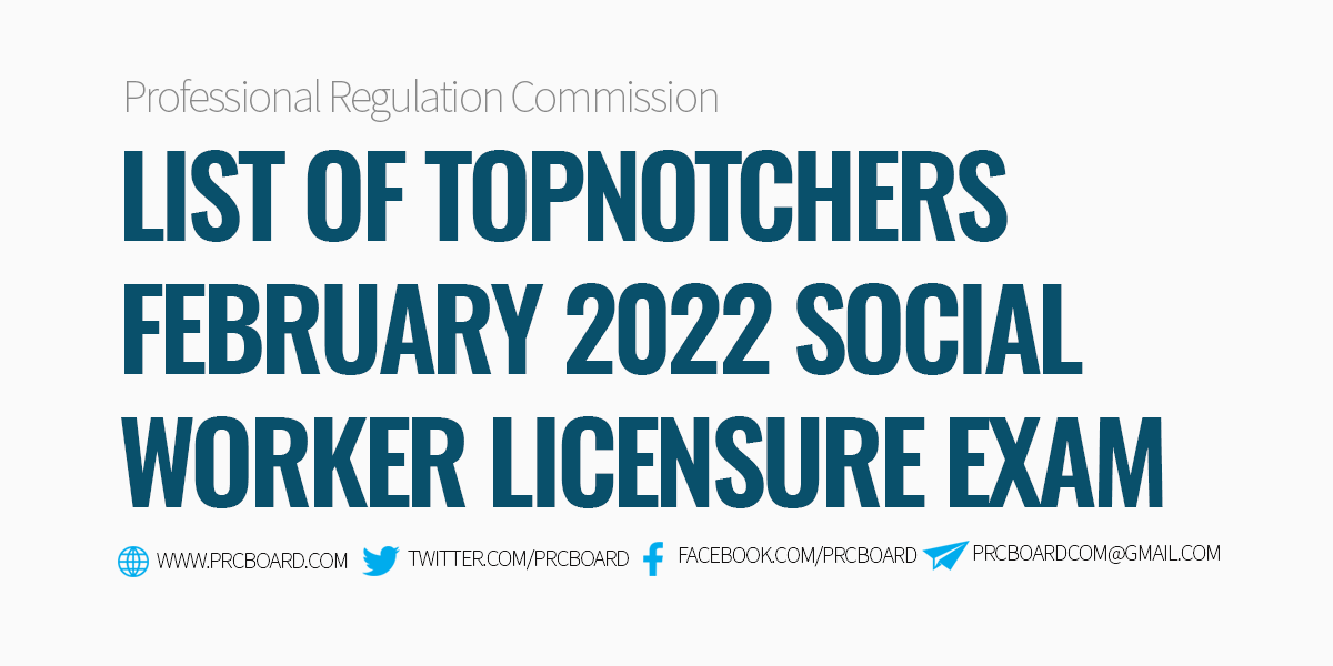 List of Topnotchers SWLE February 2022 Results