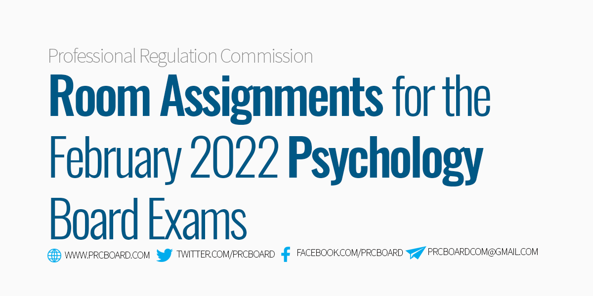 Room Assignment February 2022 Psychology Board Exam