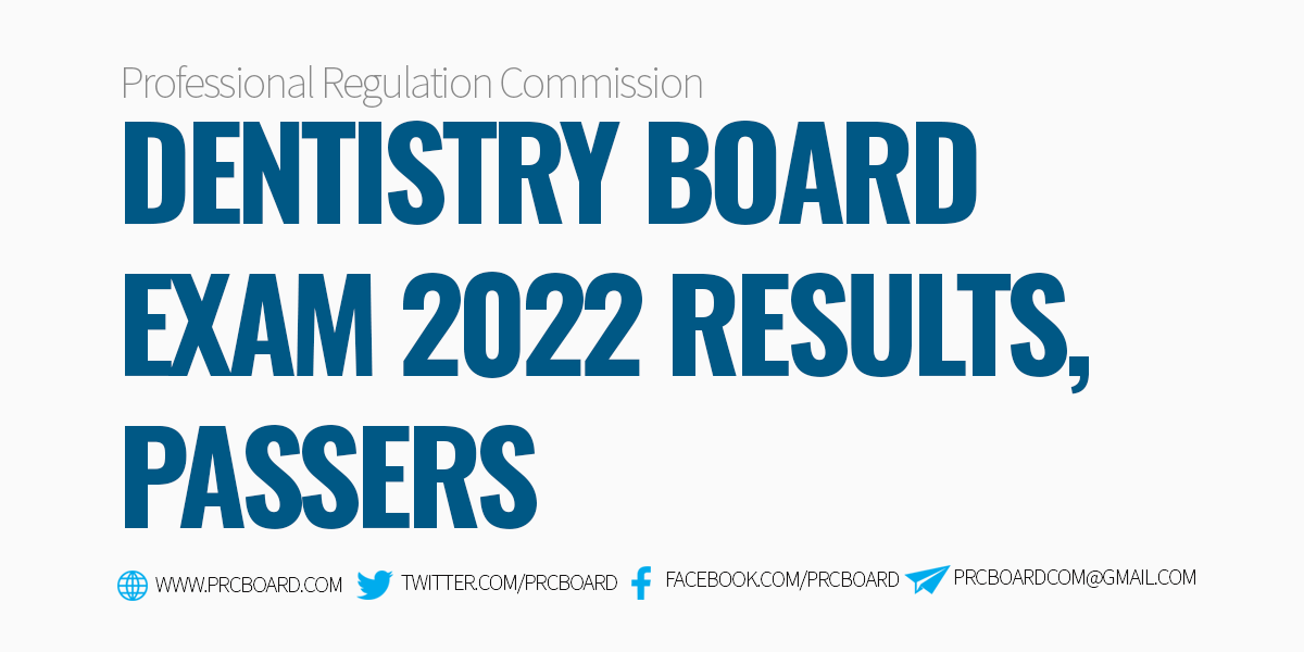 Dentistry Board Exam Result Passers 2022