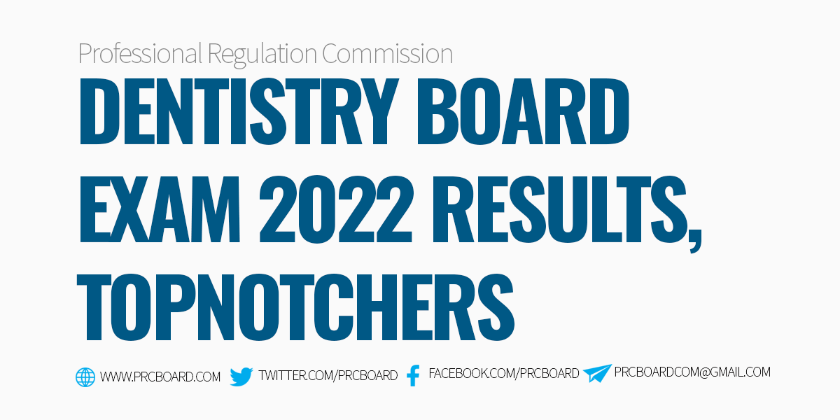 Dentistry Board Exam Result Topnotchers 2022