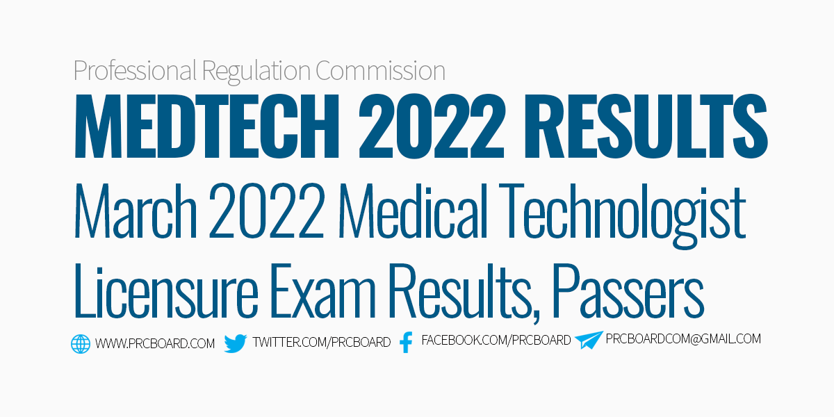 MEDTECH RESULTS MARCH 2022 MTLE List of Passers and Topnotchers