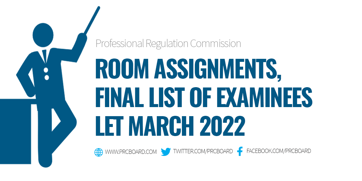Room Assignment Final List of Examinees March 2022 LET