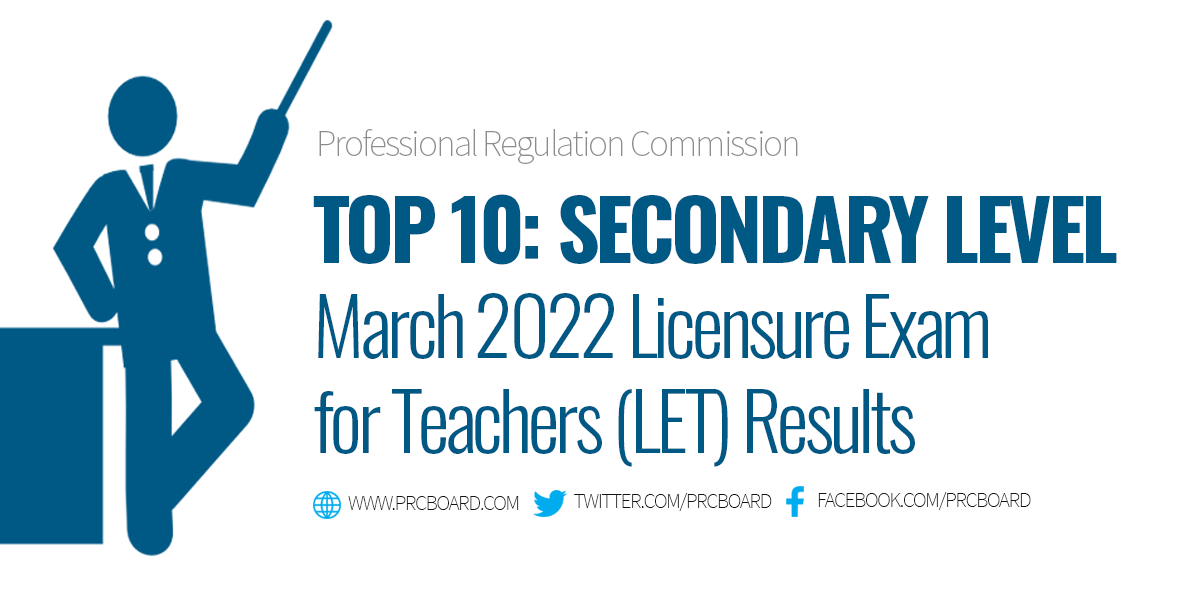 Top 10 Examinees LET March 2022 Secondary