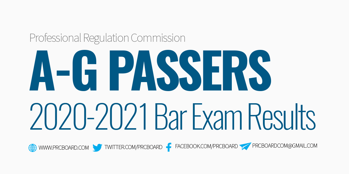 20202021 BAR EXAM RESULTS List of Passers (AG)