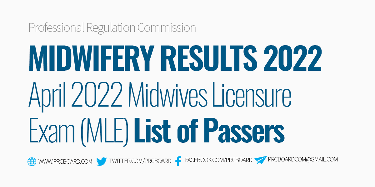 April 2022 Midwifery Board Exam Results, List of Passers