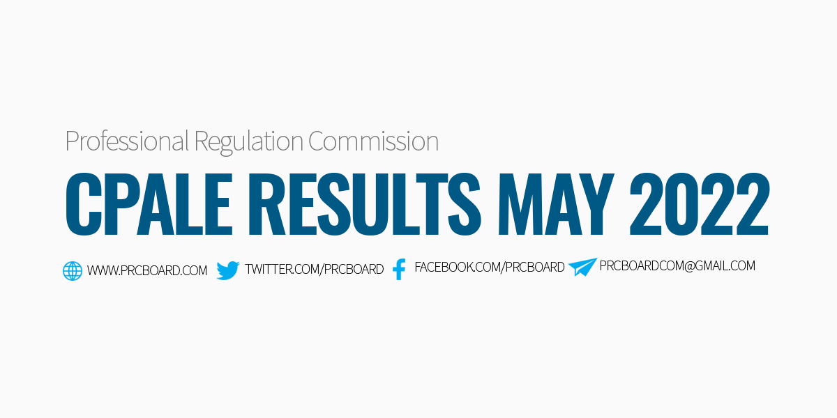 CPALE RESULTS May 2022 Certified Public Accountant CPA Board Exam Passers