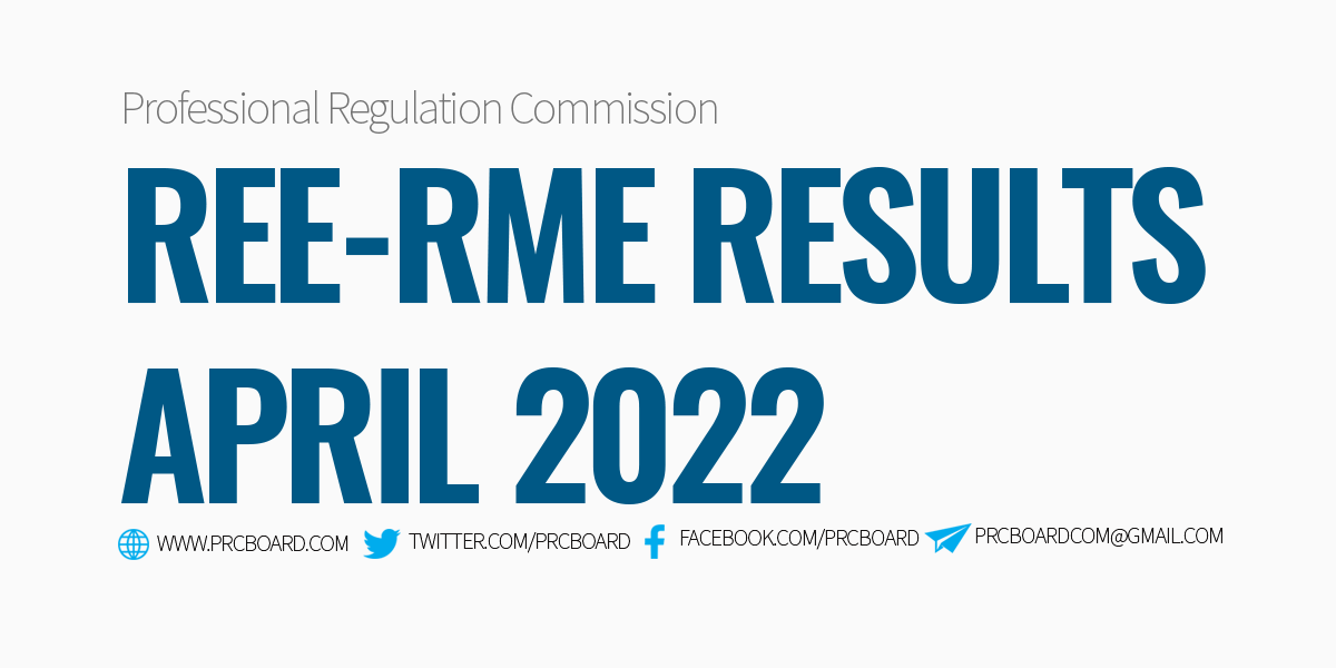 REE RME Electrical Engineering Board Exam Results April 2022