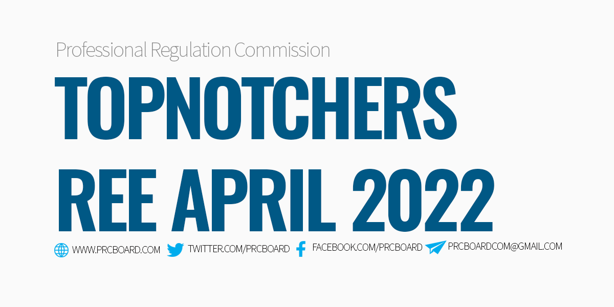 TOP 10 April 2022 REE Registered Electricial Engineer Board Exam