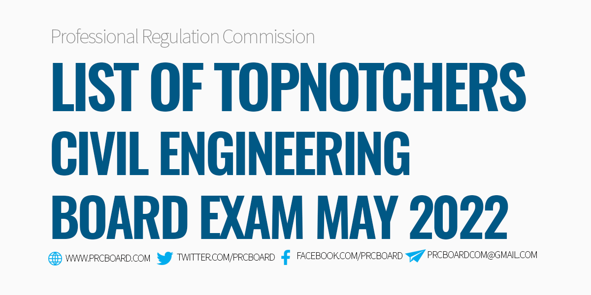 Topnotchers in May 2022 Civil Engineer Board Exam