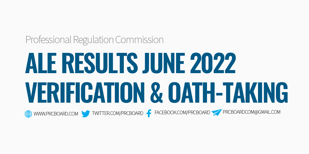 Verification of Rating and OathTaking Architect ALE Results June 2022