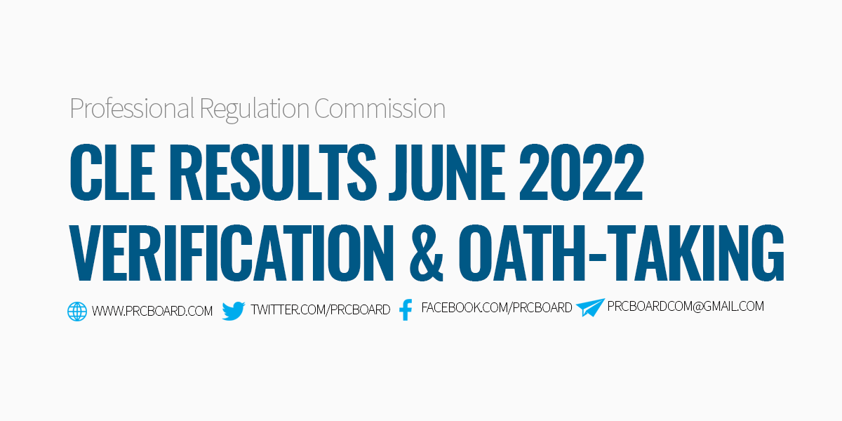 CLE Results 2022 Verification and Oath-Taking