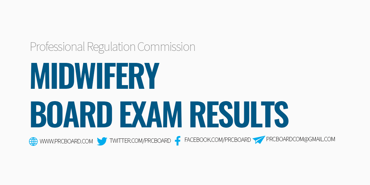 MLE RESULT PRC Midwifery Board Exam Passers