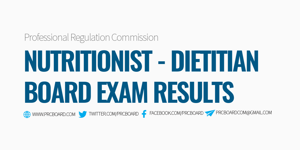 NDLE RESULT 2023 PRC Nutritionist Dietitian Board Exam Passers