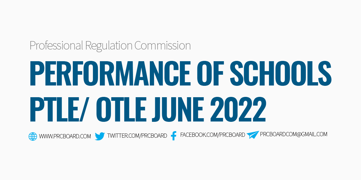 Performance of Schools PTLE OTLE June 2022