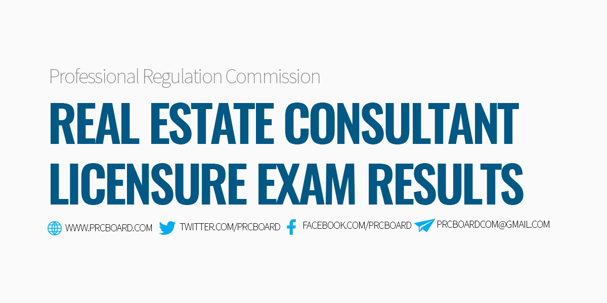 Real Estate Consultant Board Exam Results 2025