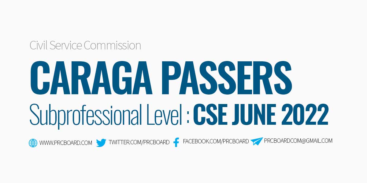 CARAGA Passers Subprofessional June 2022 CSE PPT