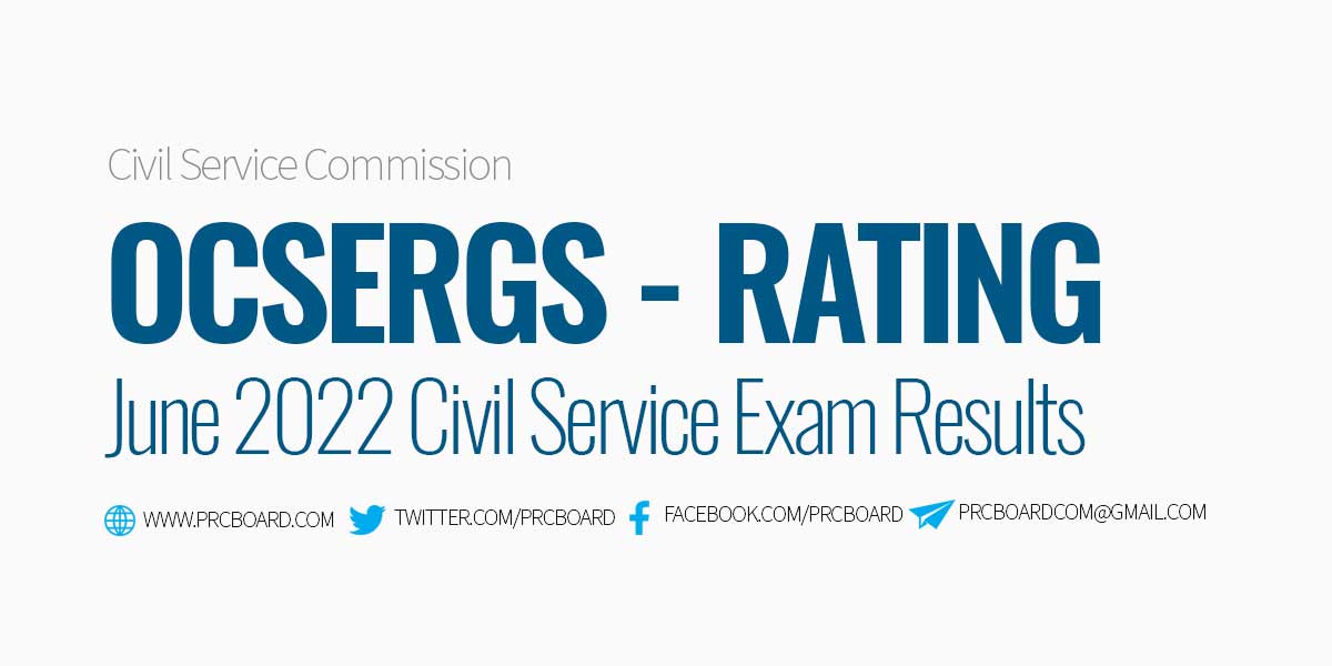 OCSERGS Verification of Rating June 2022 Civil Service Exam
