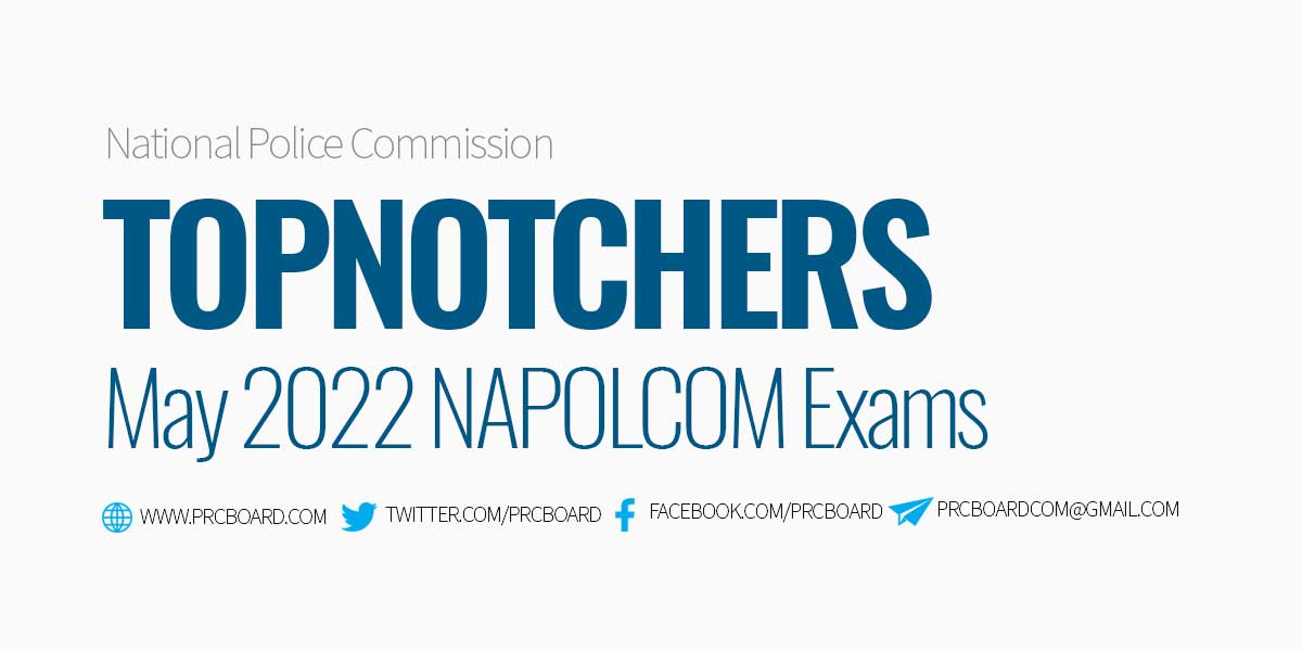 Topnotchers - May 2022 NAPOLCOM Exam Results