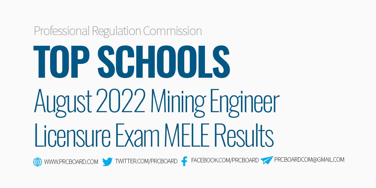 Performance of Schools August 2022 Mining Engineer Board Exam