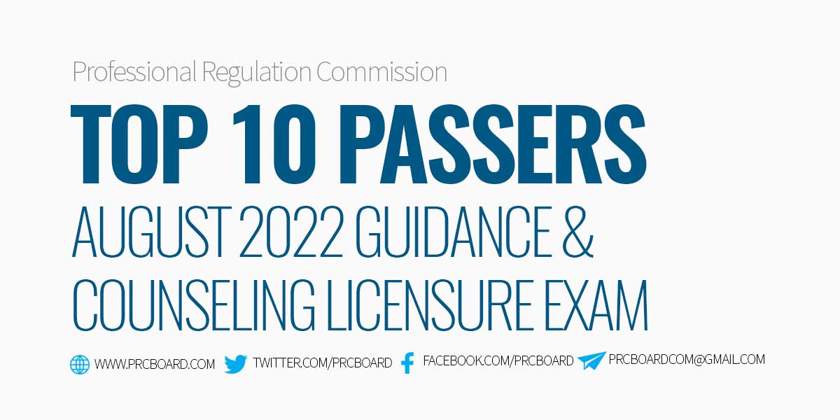 Topnotchers Guidance Counseling Board Exam August 2022