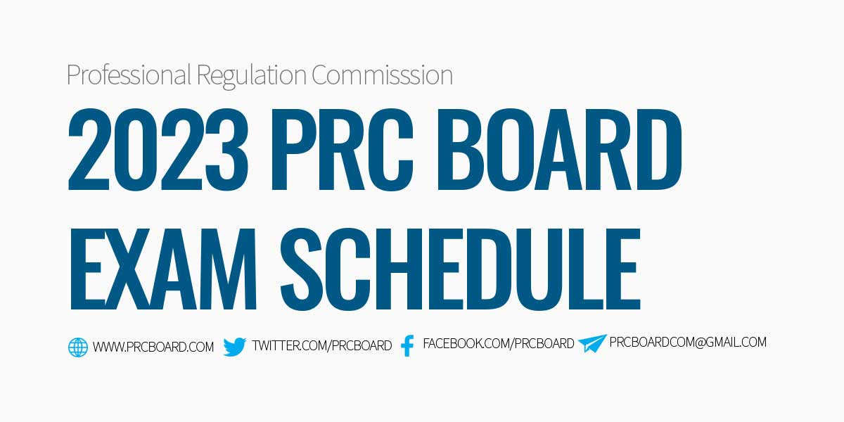 2023 PRC Board Exam Schedule