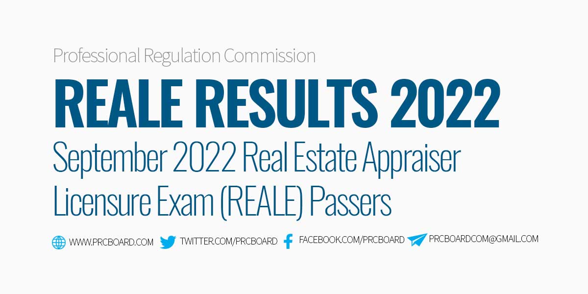 List of Passers REALE Results September 2022